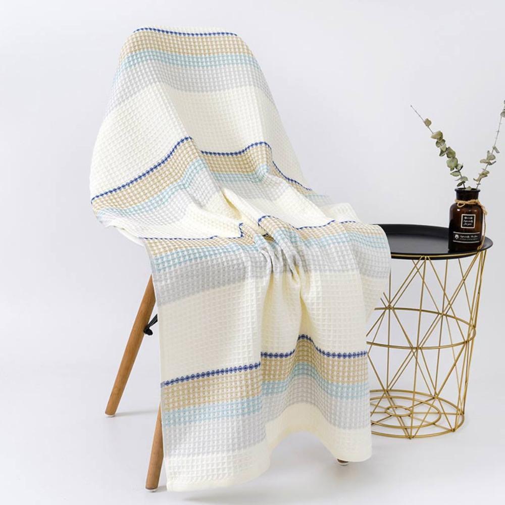 Colorblock Striped Cotton Bath Towel