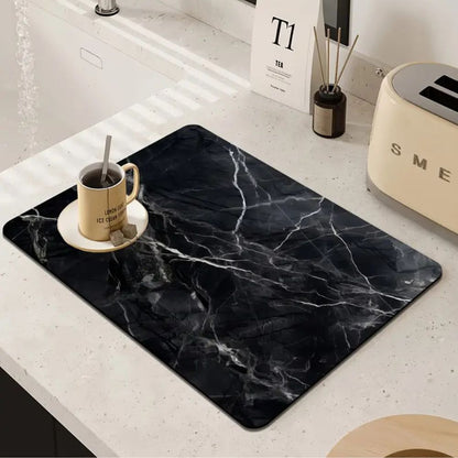 Marble Print Dish Drying Mat
