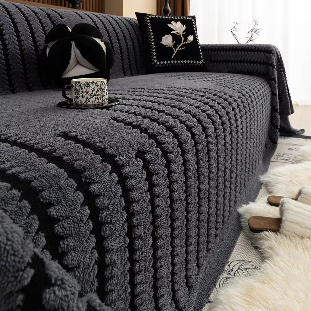 Heritage Plush Tufted Sofa Cover