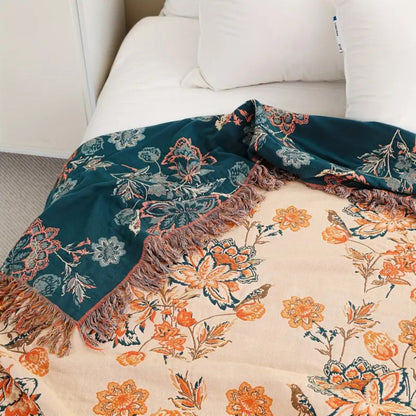 Rustic Cozy Boho Cotton Throw Blanket