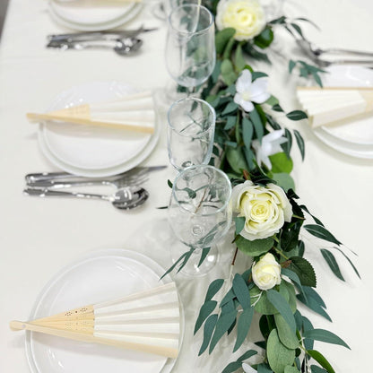 50pcs Wedding Hand Fans with Thank You Tags & Gift Bags, Paper Fans for Wedding Favors Bridal Shower Gift - Lasercutwraps Shop