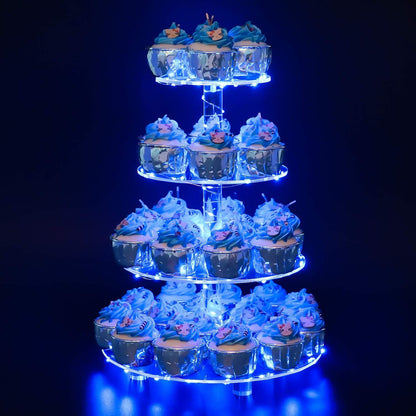 LED Cupcake Stand / Elegant Acrylic Display Tower for Birthdays, Weddings & Events - Lasercutwraps Shop