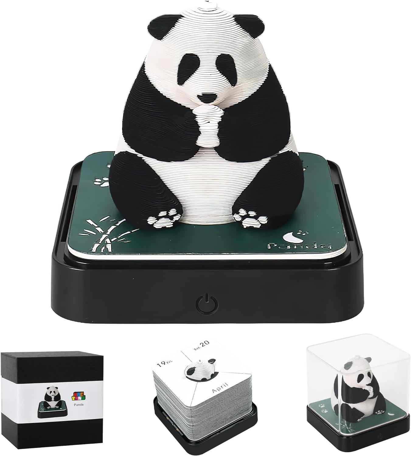 2024 3D Art Big Panda Calendar Memo Pad - Rip Away Paper Carving Sticky Note - Lasercutwraps Shop