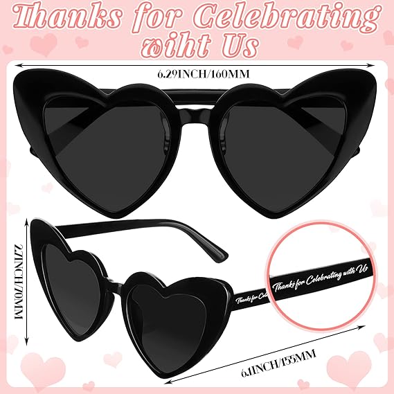 50Pcs Wedding Sunglasses Bridal Party Favors for Guests Heart Shaped Sunglasses Bachelorette Birthday Gifts Wedding Sunglasses for Guests