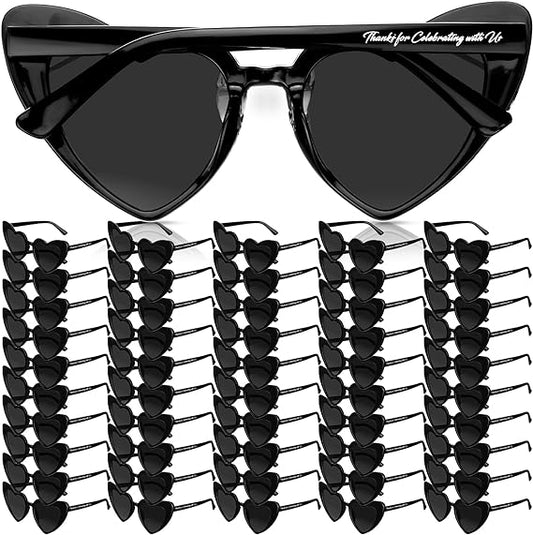 50Pcs Wedding Sunglasses Bridal Party Favors for Guests Heart Shaped Sunglasses Bachelorette Birthday Gifts Wedding Sunglasses for Guests