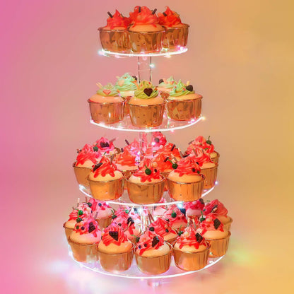 LED Cupcake Stand / Elegant Acrylic Display Tower for Birthdays, Weddings & Events - Lasercutwraps Shop