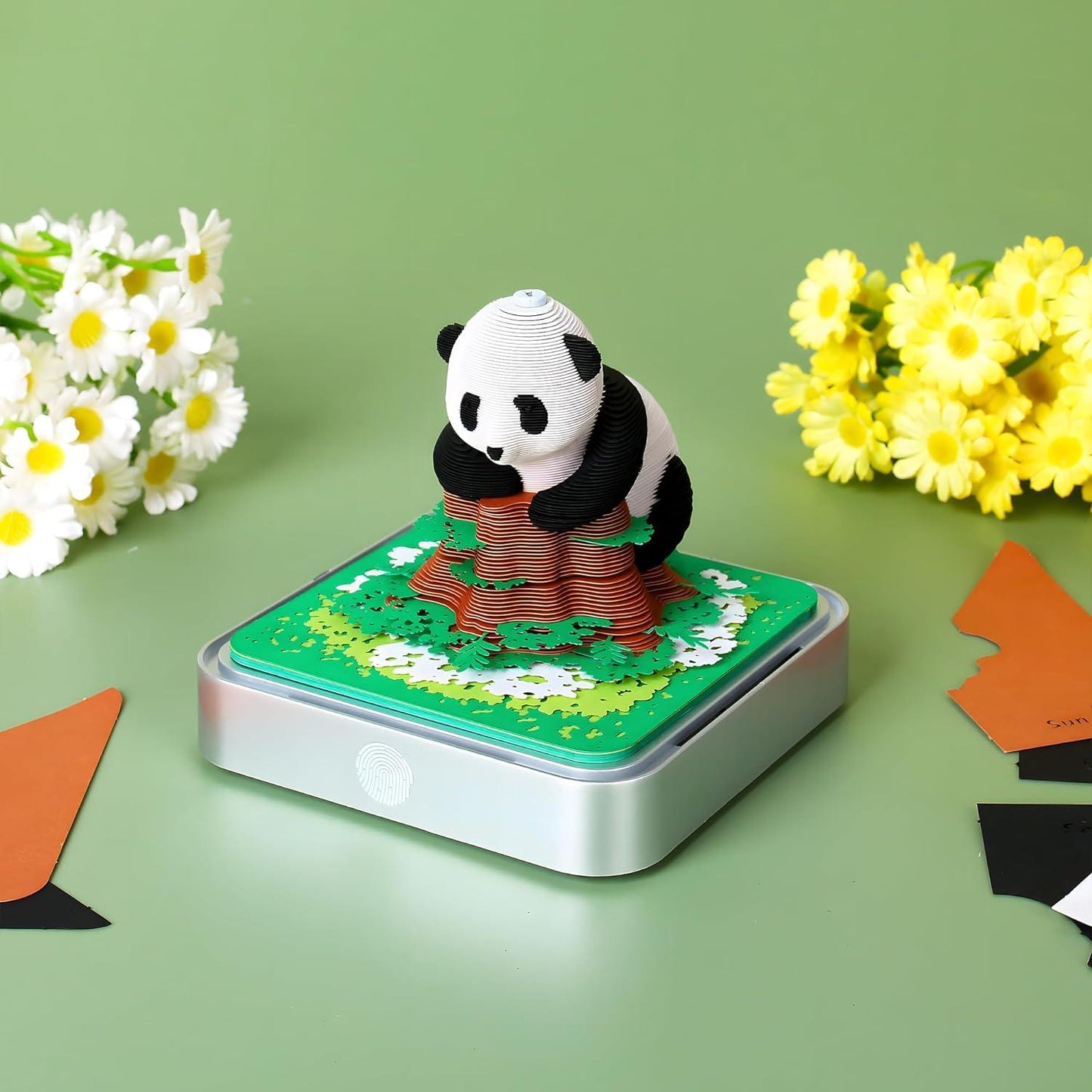 2024 3D Art Climbing Panda Calendar Memo Pad / Tear Away Paper Carving Sticky Note - Lasercutwraps Shop