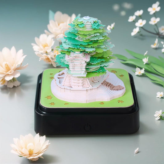2024 3D Art Sakura Tree Calendar Memo Pad - Rip Away Paper Carving Sticky DIY Note - Lasercutwraps Shop