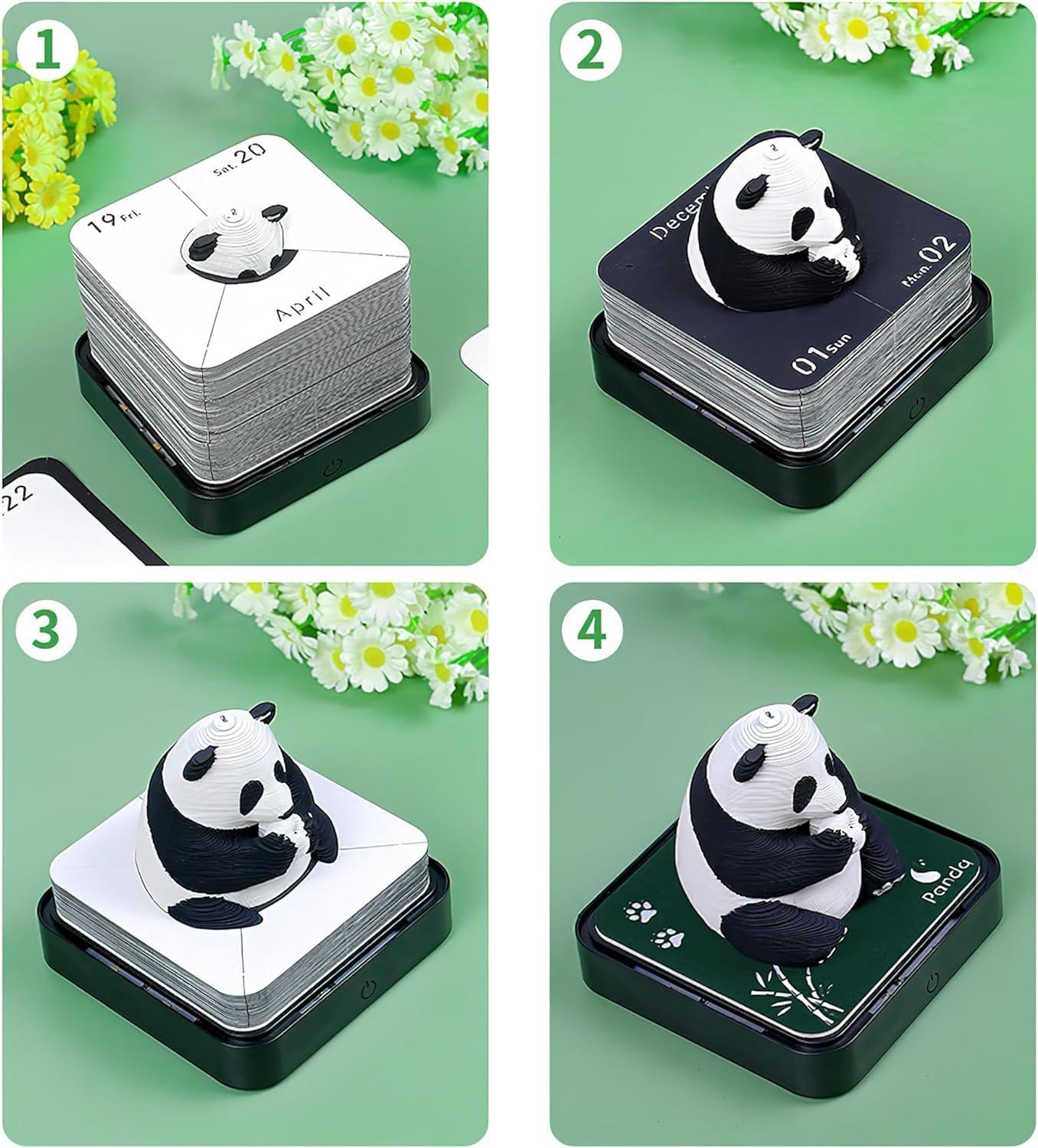 2024 3D Art Big Panda Calendar Memo Pad - Rip Away Paper Carving Sticky Note - Lasercutwraps Shop