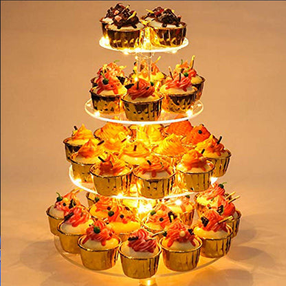 LED Cupcake Stand / Elegant Acrylic Display Tower for Birthdays, Weddings & Events - Lasercutwraps Shop