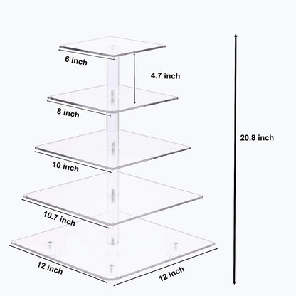 LED Cupcake Stand / Elegant Acrylic Display Tower for Birthdays, Weddings & Events - Lasercutwraps Shop