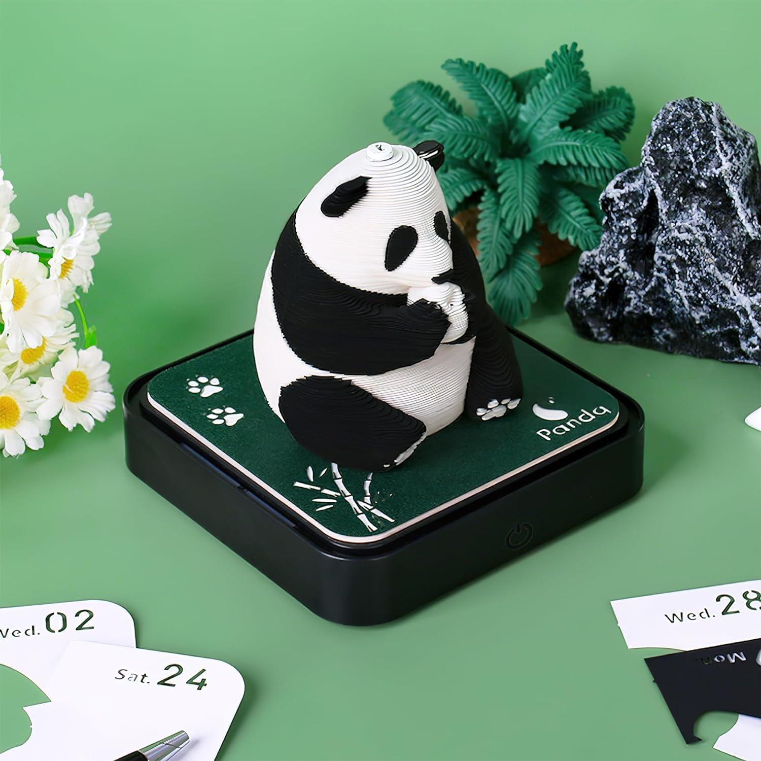 2024 3D Art Big Panda Calendar Memo Pad - Rip Away Paper Carving Sticky Note - Lasercutwraps Shop