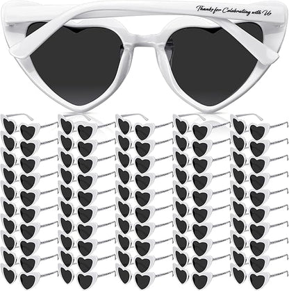 50Pcs Black and White Wedding Sunglasses Wedding Favors for Guests Heart Shaped Sunglasses Bachelorette Birthday Gifts