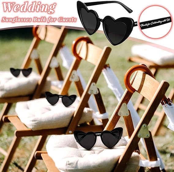 50Pcs Wedding Sunglasses Bridal Party Favors for Guests Heart Shaped Sunglasses Bachelorette Birthday Gifts Wedding Sunglasses for Guests