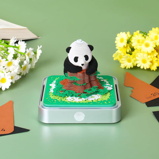 2024 3D Art Climbing Panda Calendar Memo Pad / Tear Away Paper Carving Sticky Note - Lasercutwraps Shop