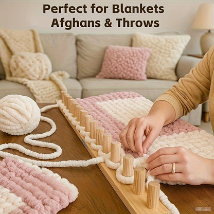 DIY Manual Wood Weaving Loom - Compatible with Handlooms Suitable for Knitting & Crocheting, Multi-Use Spinning Tool for Thick Blankets, Scarves, s - No Electricity, Easy Operation, Durable Craft Loom for Handicrafts