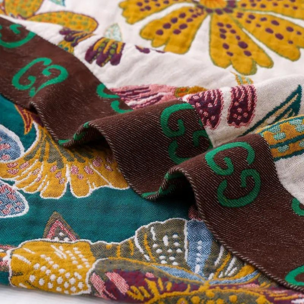 Charm Floral Cotton Blanket Throw