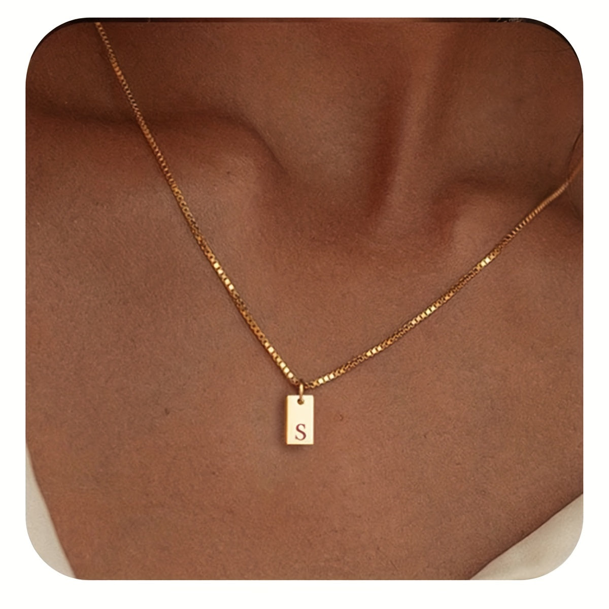Initials Necklace for Women - 14k Golden Plated Delicate Monogram Pendant, Name Jewelry Gift