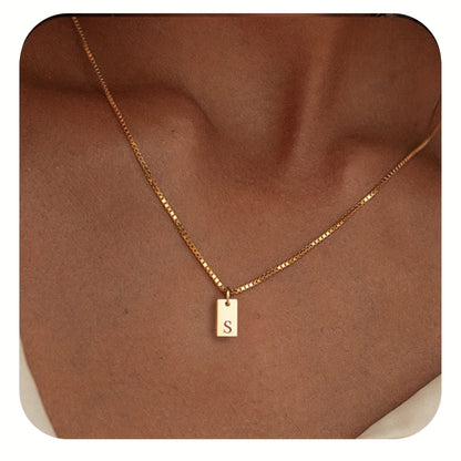 Initials Necklace for Women - 14k Golden Plated Delicate Monogram Pendant, Name Jewelry Gift