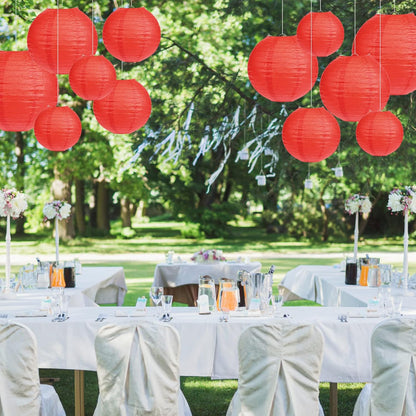 20 Pcs Red Paper Lanterns Chinese New Year Decorative Round Paper Lanterns for Spring Festival