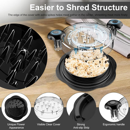ShredEazy™ Visible Meat & Chicken Shredder Tool with Brush & Fork for Chicken, Pork, Beef