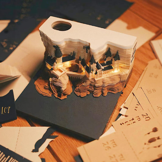 2024 3D Art Calendar Memo Pad with Magic Castle Design - Lasercutwraps Shop