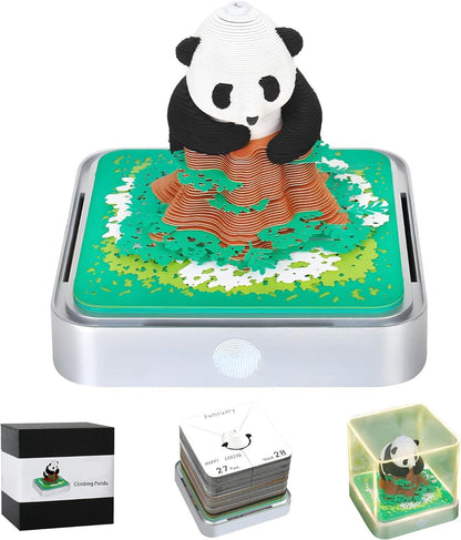 2024 3D Art Climbing Panda Calendar Memo Pad / Tear Away Paper Carving Sticky Note - Lasercutwraps Shop