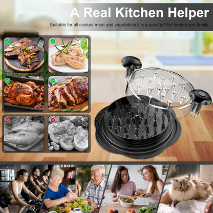 ShredEazy™ Visible Meat & Chicken Shredder Tool with Brush & Fork for Chicken, Pork, Beef