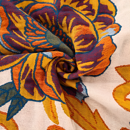 Soft Reversible Floral Cotton Blanket