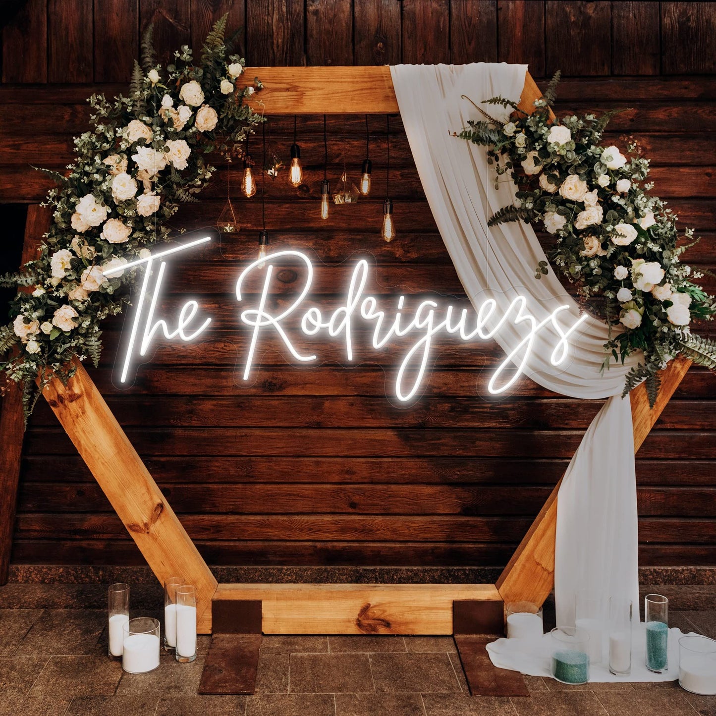 Custom Family Name Neon Sign / Personalized LED Neon Light for Wedding Reception