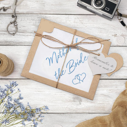 Something Blue for Bride on Wedding Day - Mother of the Bride Gifts, Bridal Wedding Hankie - Mom Handkerchief