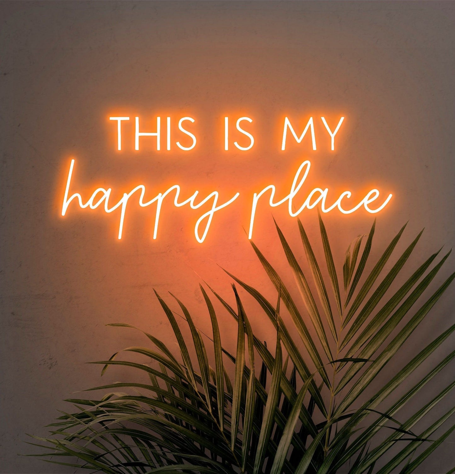 “This Is My Happy Place” Neon Sign / LED Wall Decor for Bedroom, Living Room, Aesthetic Home Decor, Cozy Room Light
