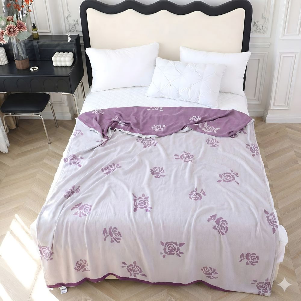 Bamboo Fiber Rose Cooling Blanket