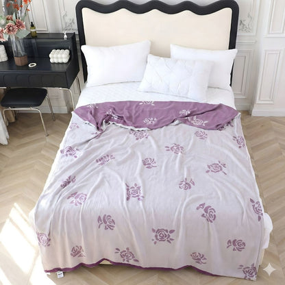 Bamboo Fiber Rose Cooling Blanket
