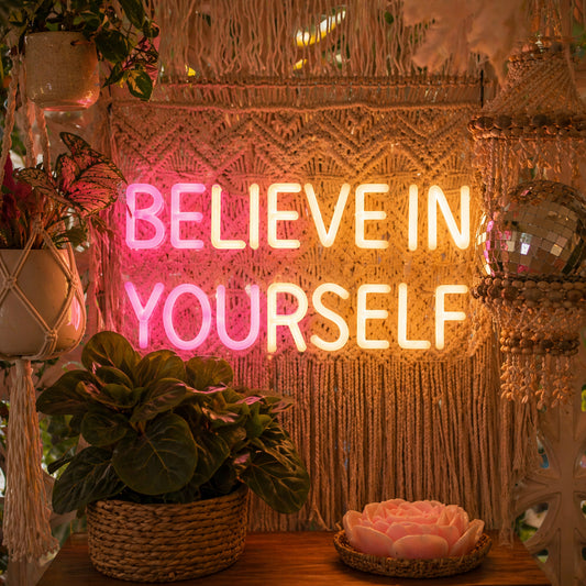 Believe In Yourself Neon Sign LED Wall Decor for Bedroom Self Care Aesthetic Room
