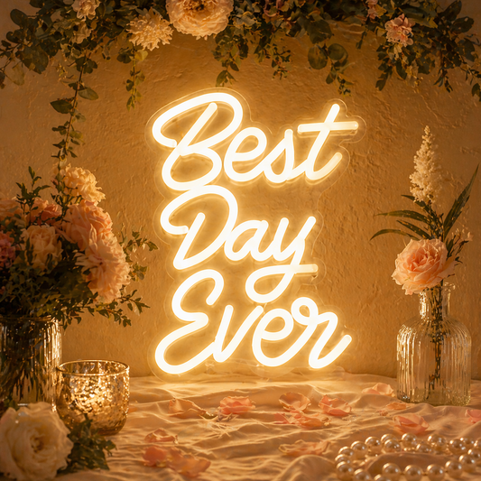 Best Day Ever Neon Sign LED Wedding Decor Reception Party Backdrop Light