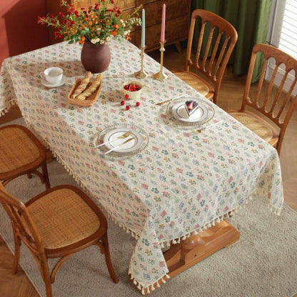 Blossom Spring Tassel Table Cloth