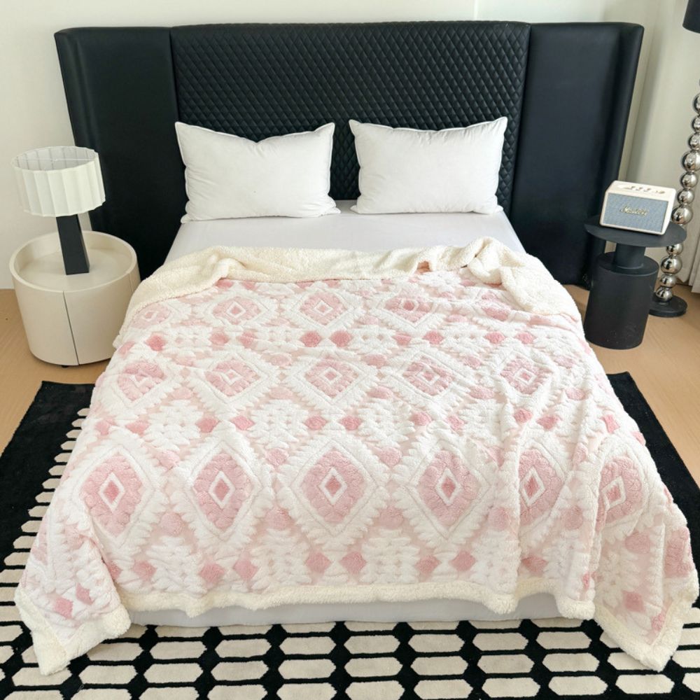 Zyra Double Layer Geometric Throw Blanket