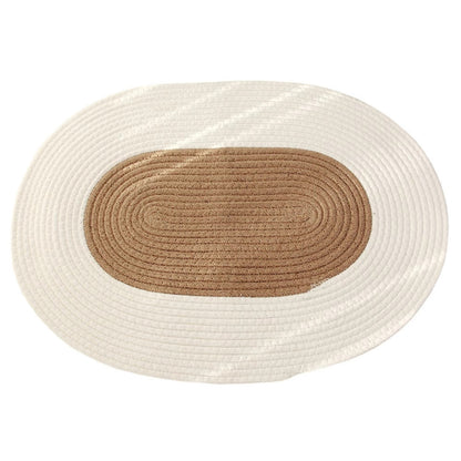 Boho Braided Hemp Oval Rug