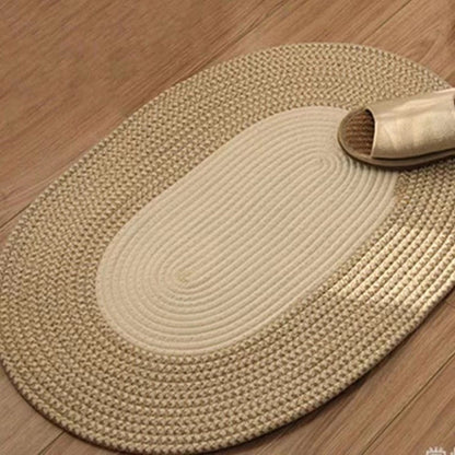 Boho Braided Hemp Oval Rug