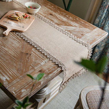 Burlap Charm Boho Table Runner