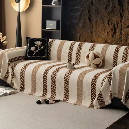 Chevron Pattern Chenille Sofa Cover