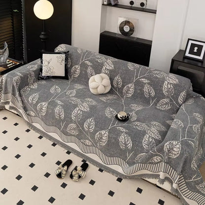 Classic Chenille Leaf Sofa Cover