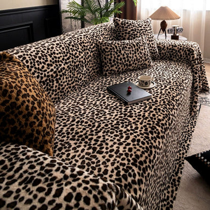 Cozy Leopard Print Sofa Cover