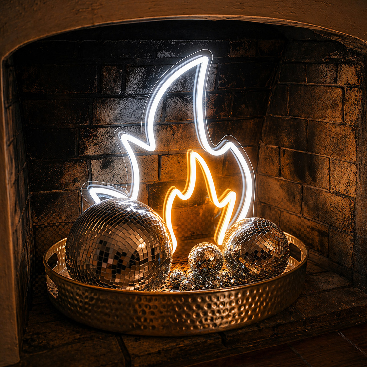 Fire Flame Neon Sign LED Light Cozy Room Decor Ambient Wall Lighting