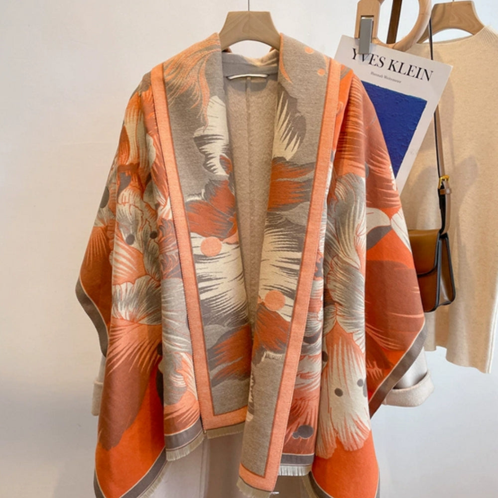 Elegant Floral Jacquard Woven Scarf
