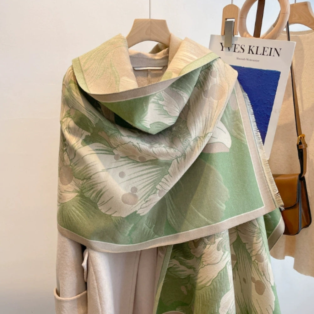 Elegant Floral Jacquard Woven Scarf