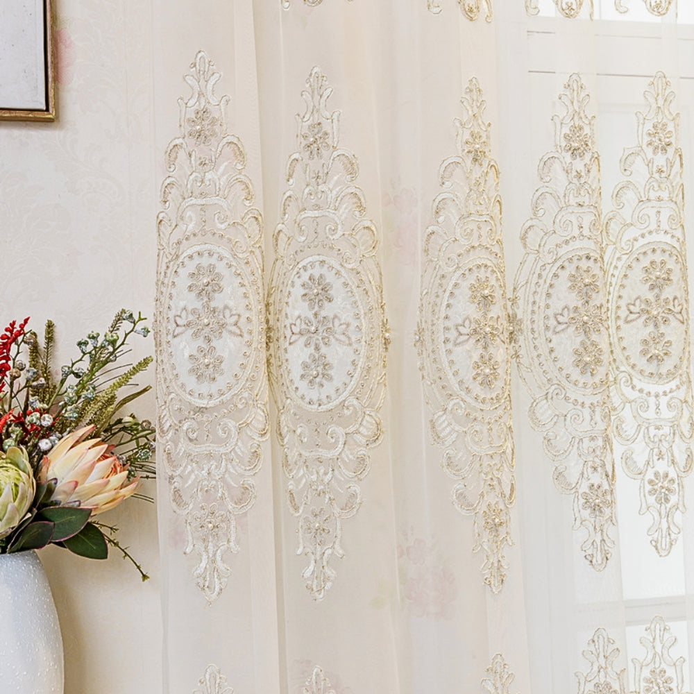 Elyvia Embroidered Classic Sheer Lace Curtain