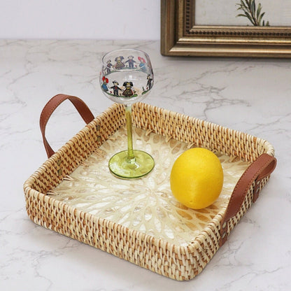 Farmhouse Rattan Tray in Assorted Patterns