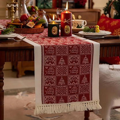Festive Christmas Elk Table Runner